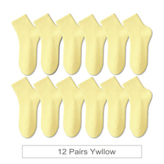 12 Pair Soft Cotton Ankle Colourful Socks Everyday Breathable Set