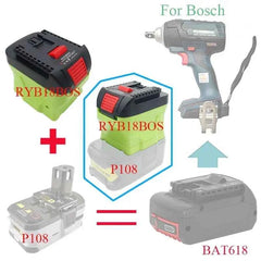 RYB18BOS battery adapter for Ryobi 18V batteries to Bosch 18V tools – image 2