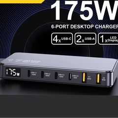 175W GaN 6-Port Fast Charging by Snagg A Charging Station