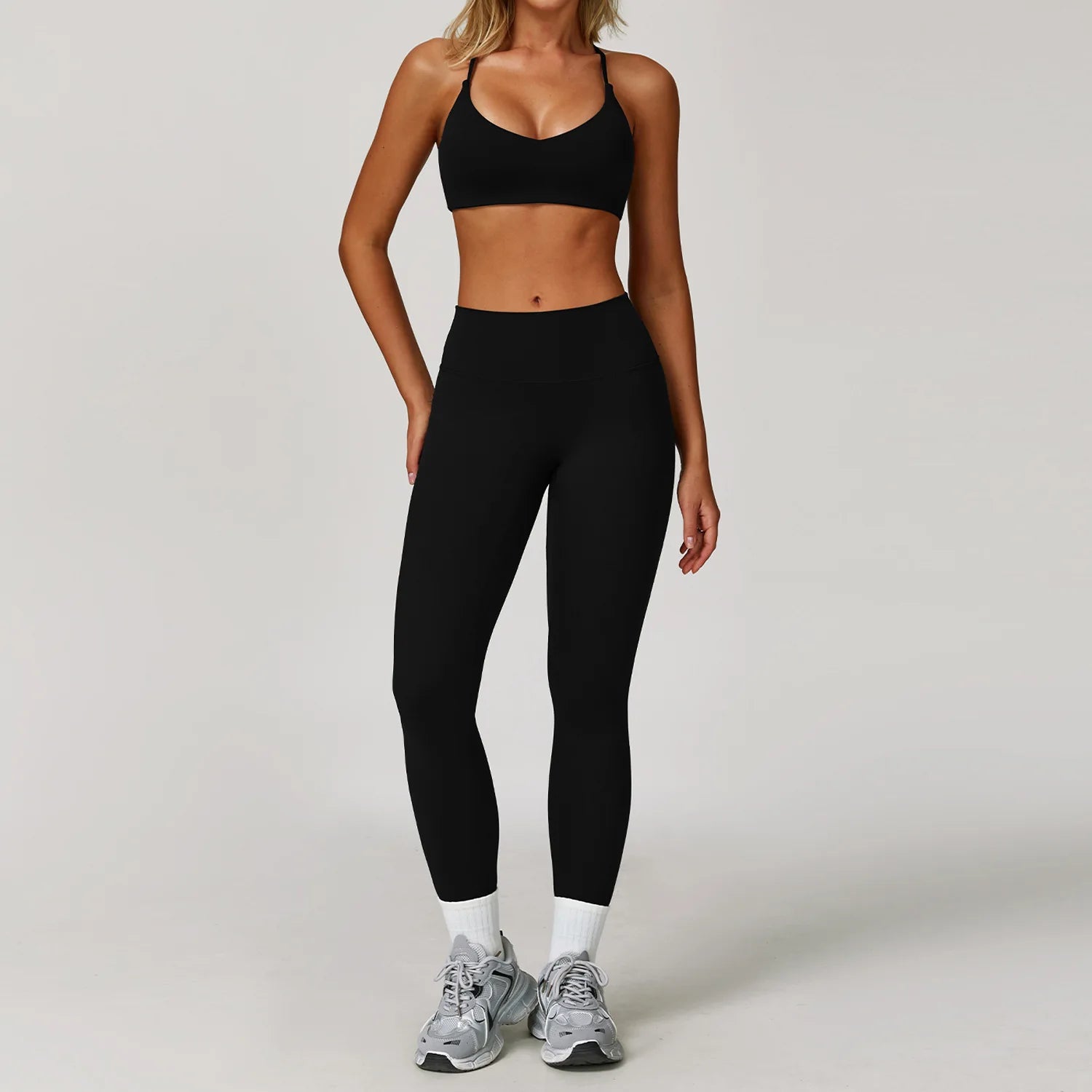 Women's 2/3-Piece Long Sleeve Yoga Suit | Sports Bra Running Workout Gym Tracksuit Athletic Wear