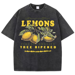 Premium Fresh Lemons Fruit Print Womans Streetwear T-Shirt