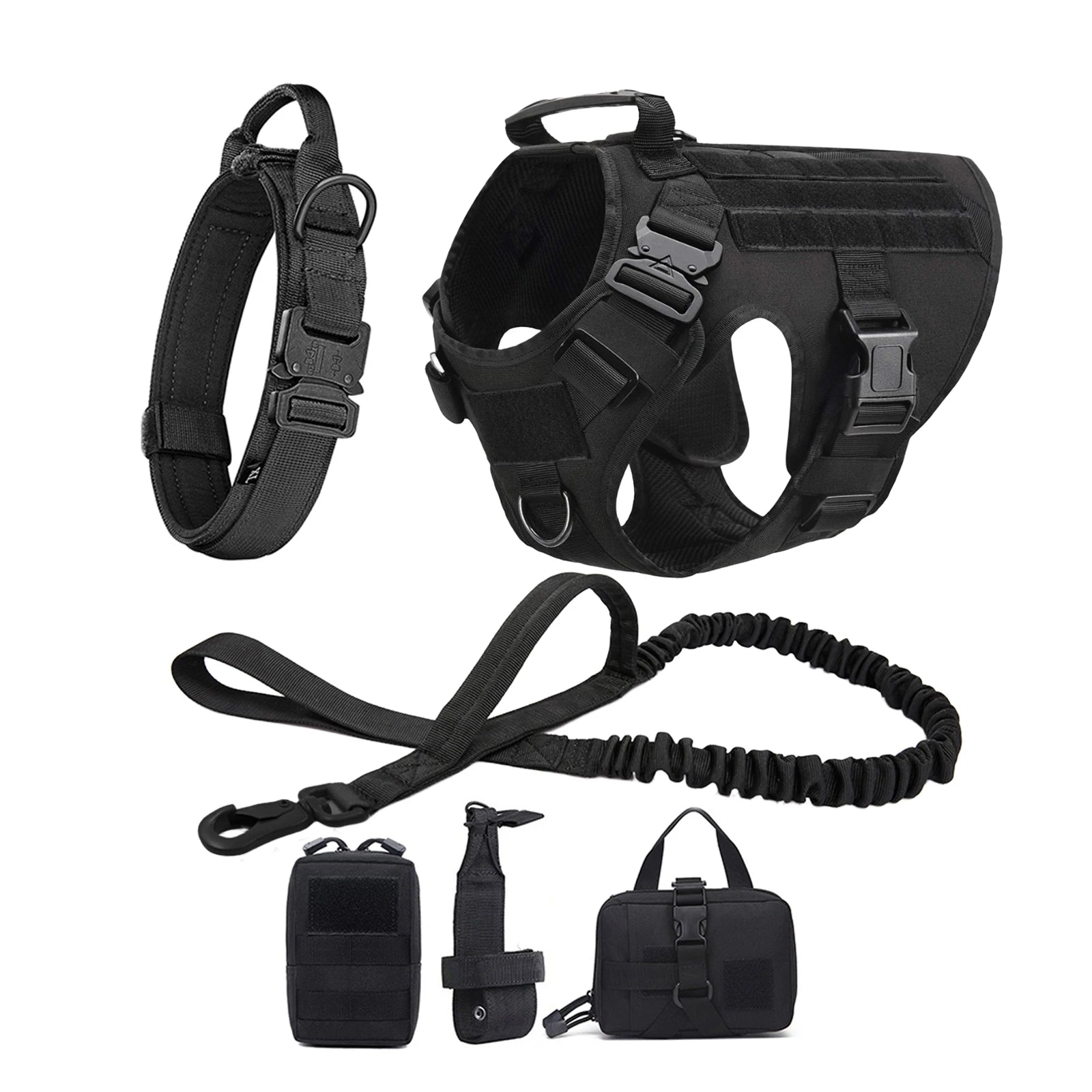 Tactical Dog Harness with MOLLE Pouches – Training Vest for Medium & Large Dogs, German Shepherd