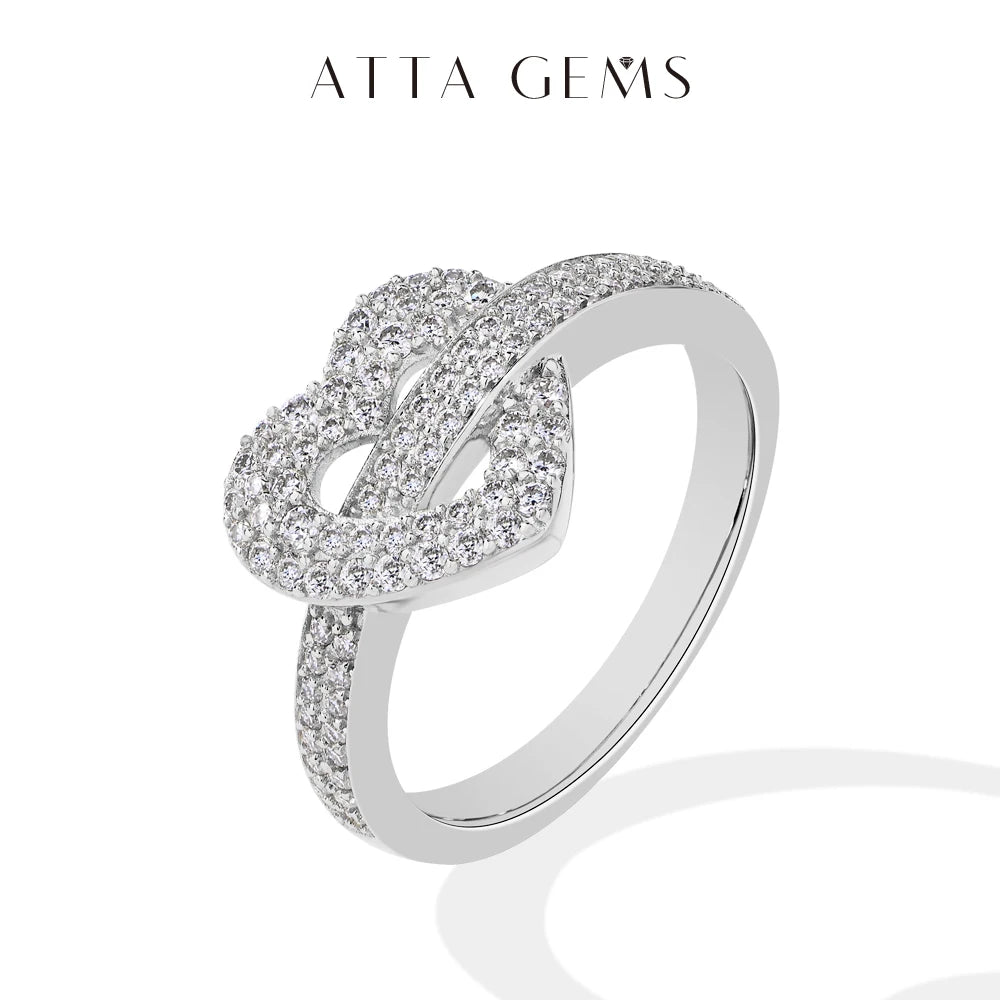 Heart-Shaped Full Moissanite Ring
