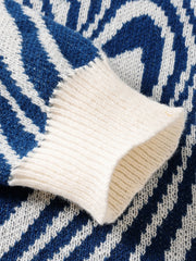Men’s Maze Jacquard Pullover | Geometric Contrast Round-Neck Sweater