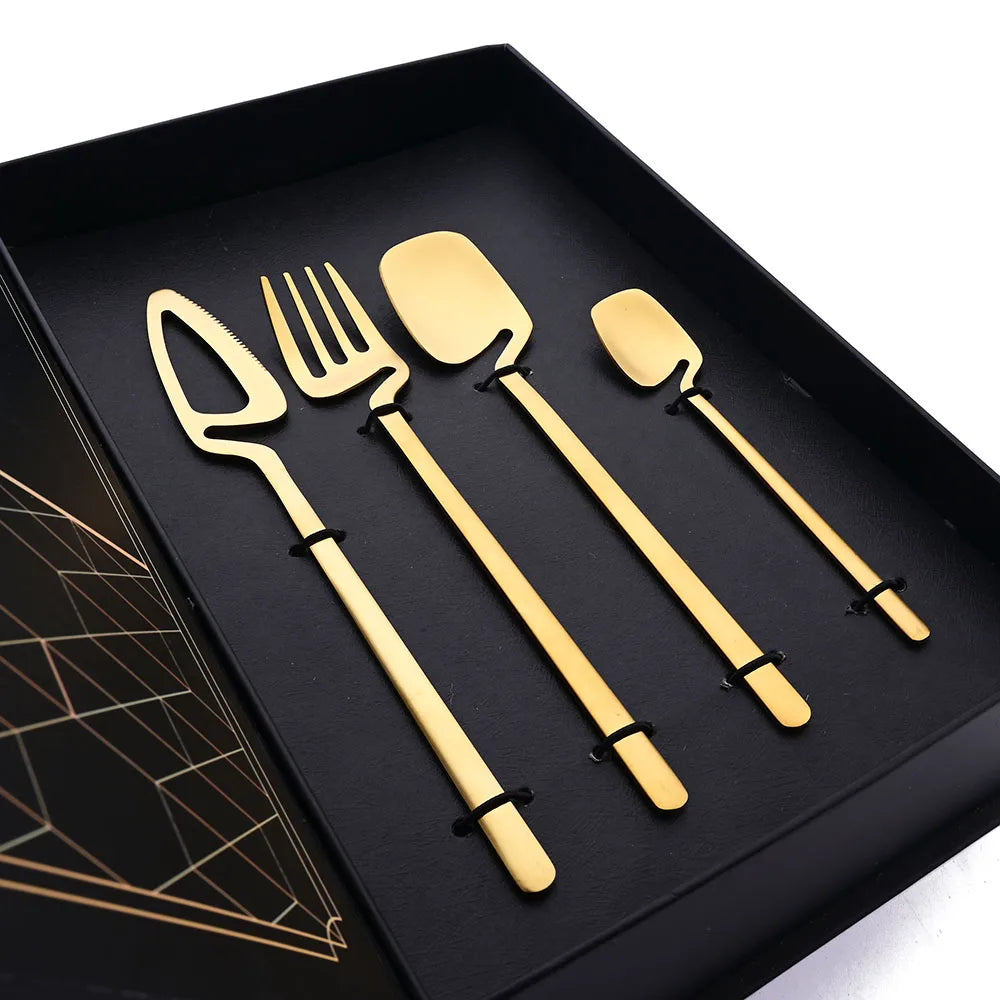 32pcs Black Matte Cutlery Set by Snagg A Dinnerware