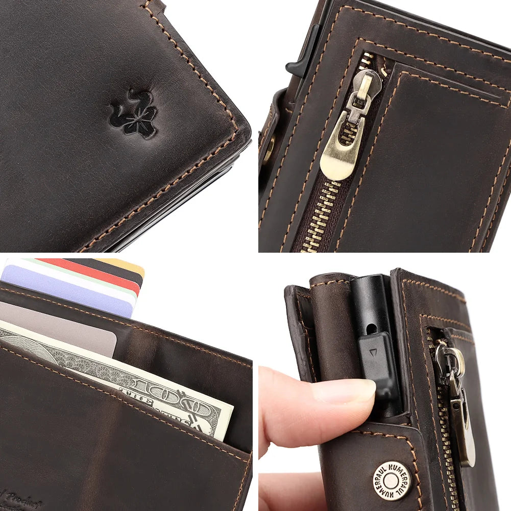Leather Pop-Up Minimalist Card Holder