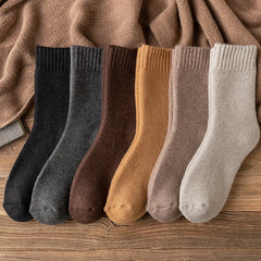 Men’s Vintage Wool Knit Socks, Thick Winter Cashmere Blend