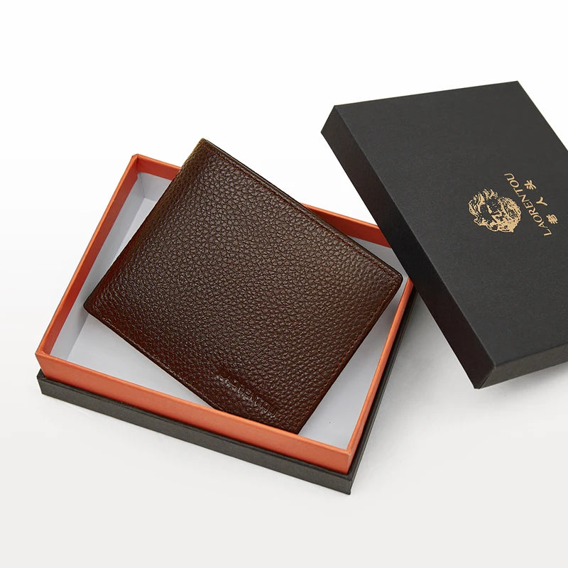 Genuine Leather Men’s Short Wallet