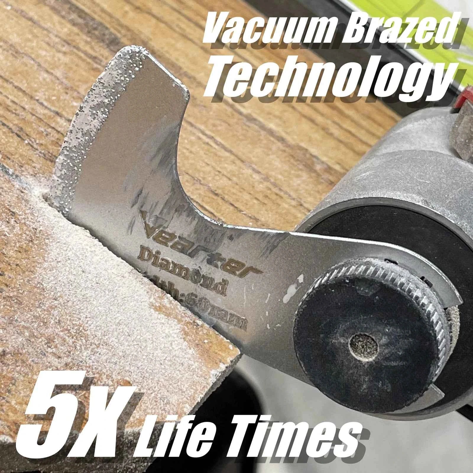 Diamond Oscillating Saw Blades 7pcs | Quick-Release Universal Multitool Triangle Blade for Tile Grout Ceramic