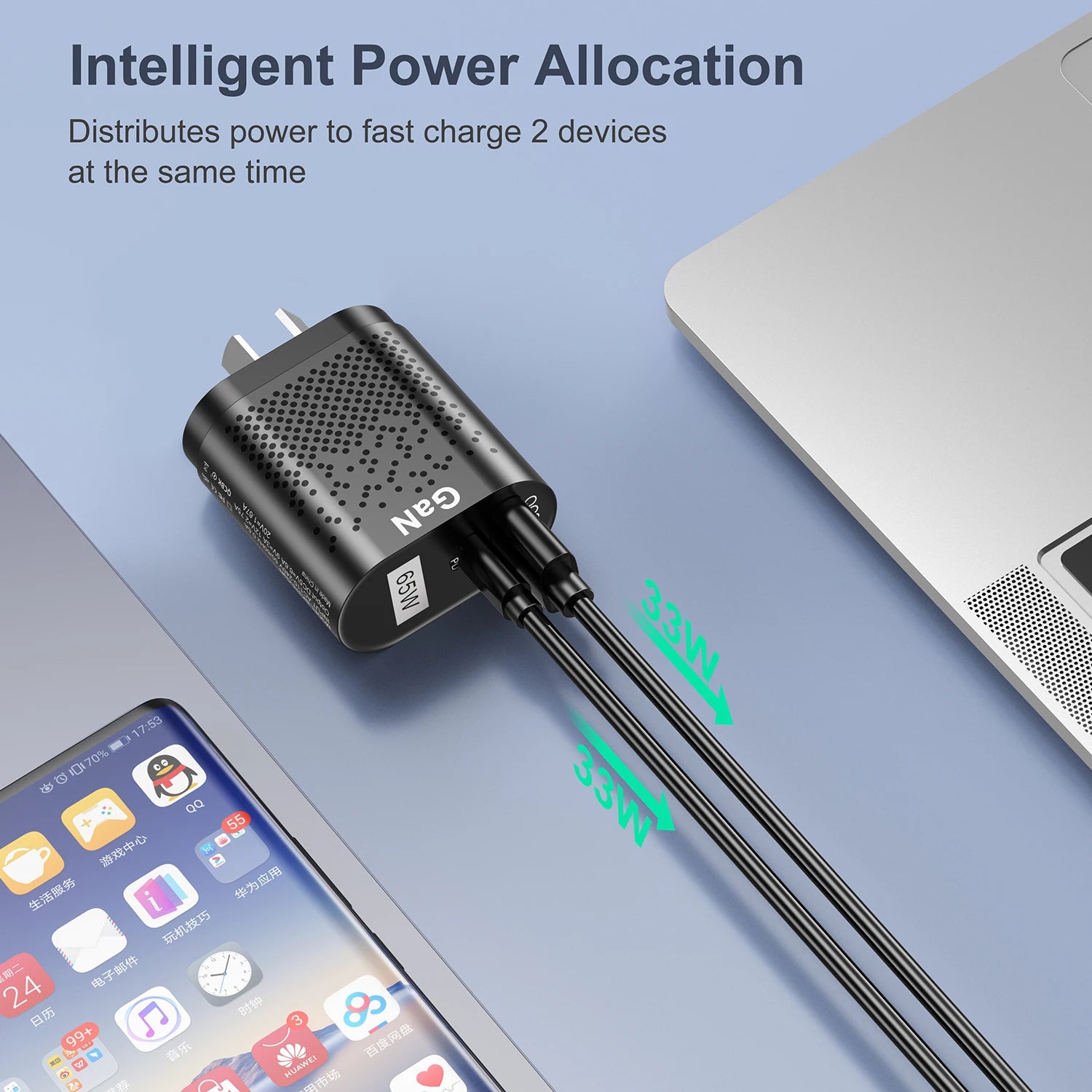 AU Plug 65W GaN Charger by Snagg An Adapter