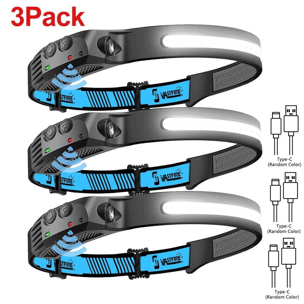 LED Sensor Headlamp Built-in Battery 270°Bright Beam by Snagg A Headlamp