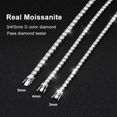 3mm / 4mm / 5mm D-Color Moissanite Tennis Bracelet - Bracelets