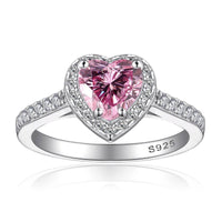 1–2ct Pink Heart Moissanite Ring - SnaggIt