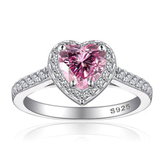 1–2ct Pink Heart Moissanite Ring