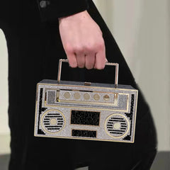 Luxury Designer Diamond Radio Clutch