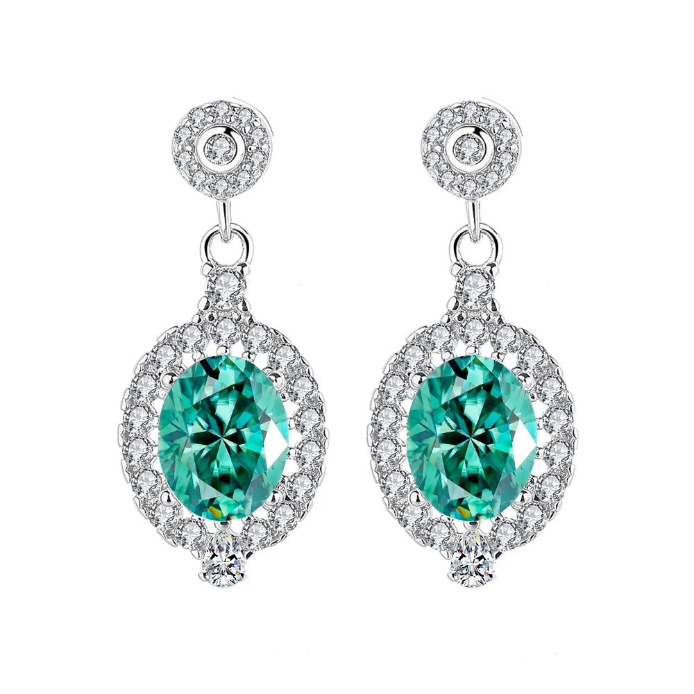 1.5CT Oval Moissanite Drop Earrings