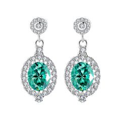 1.5CT Oval Moissanite Drop Earrings