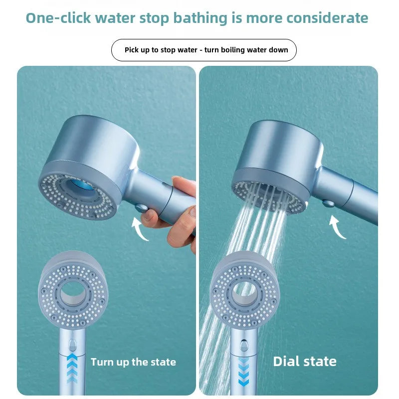 High Pressure Shower Head – 5 Modes with Filter & One-Key Stop by Snagg A Shower Head