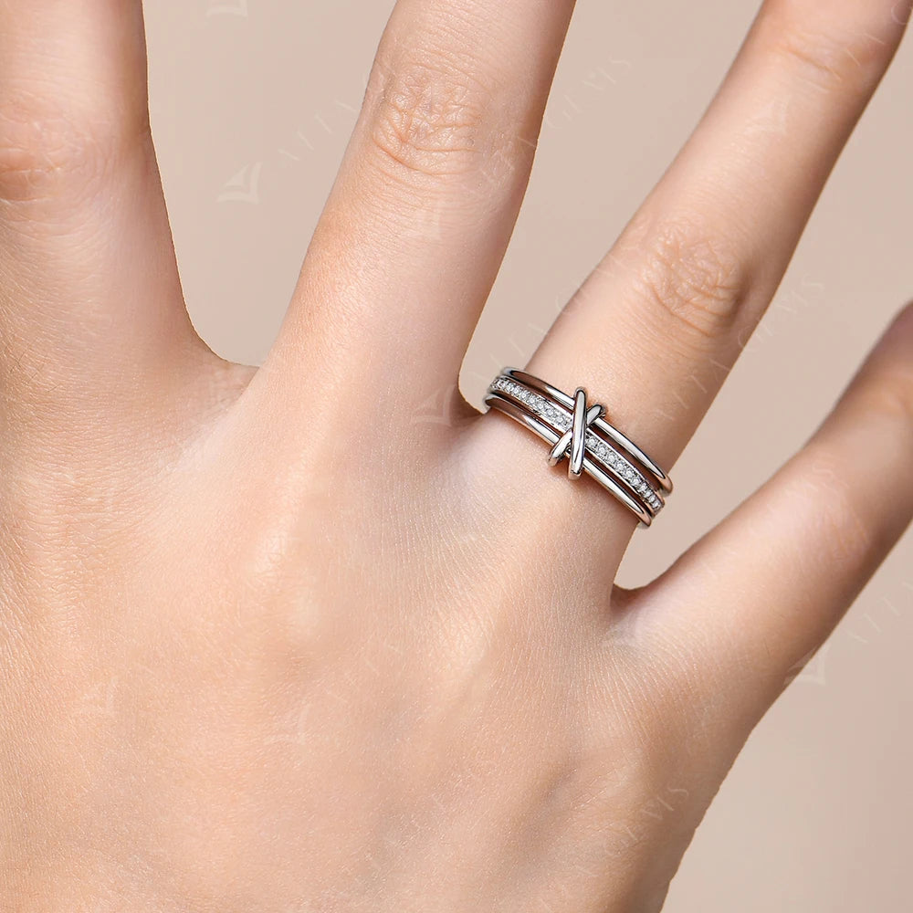 Moissanite 3-Ring Connect Design by Snagg A Ring