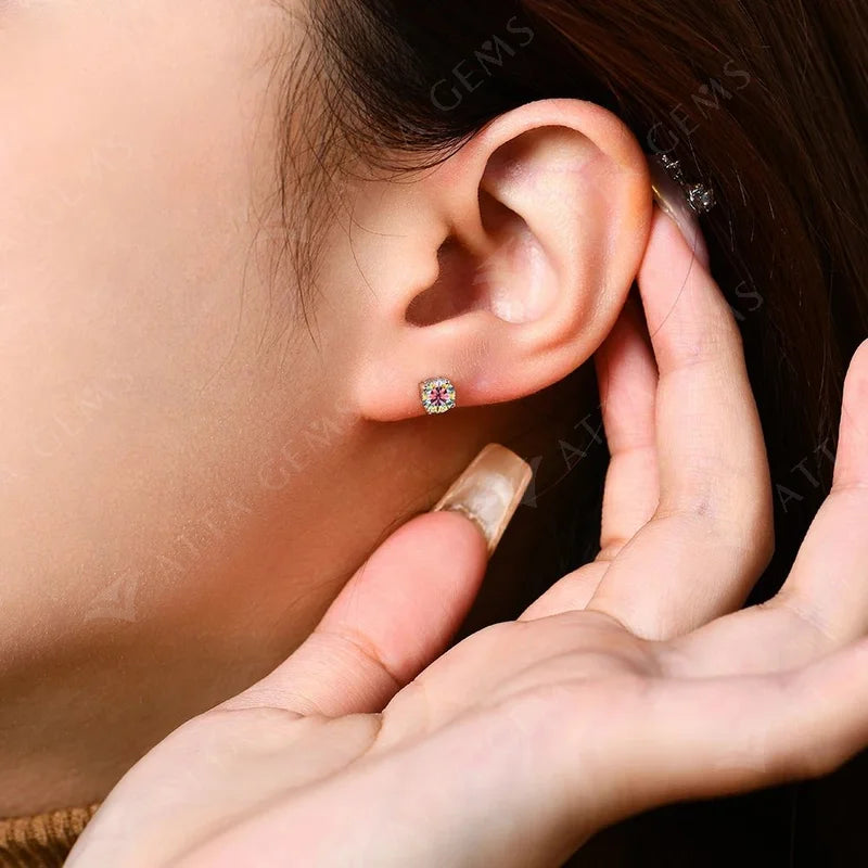 0.5CT Colored Moissanite Stud Earrings