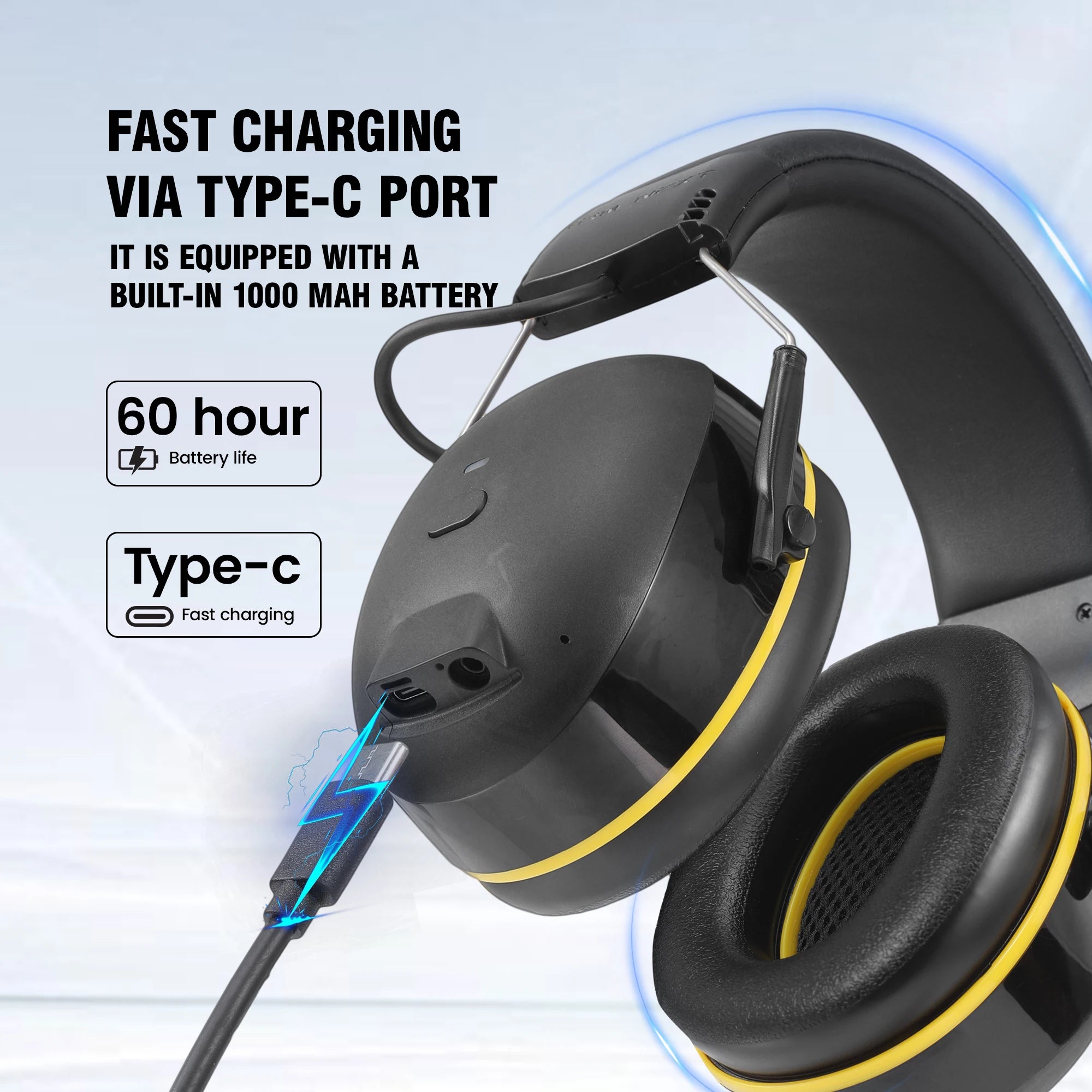 30dB Bluetooth 5.4 Earmuff Rechargeable Hearing Protection by Snagg A Safety Headphones