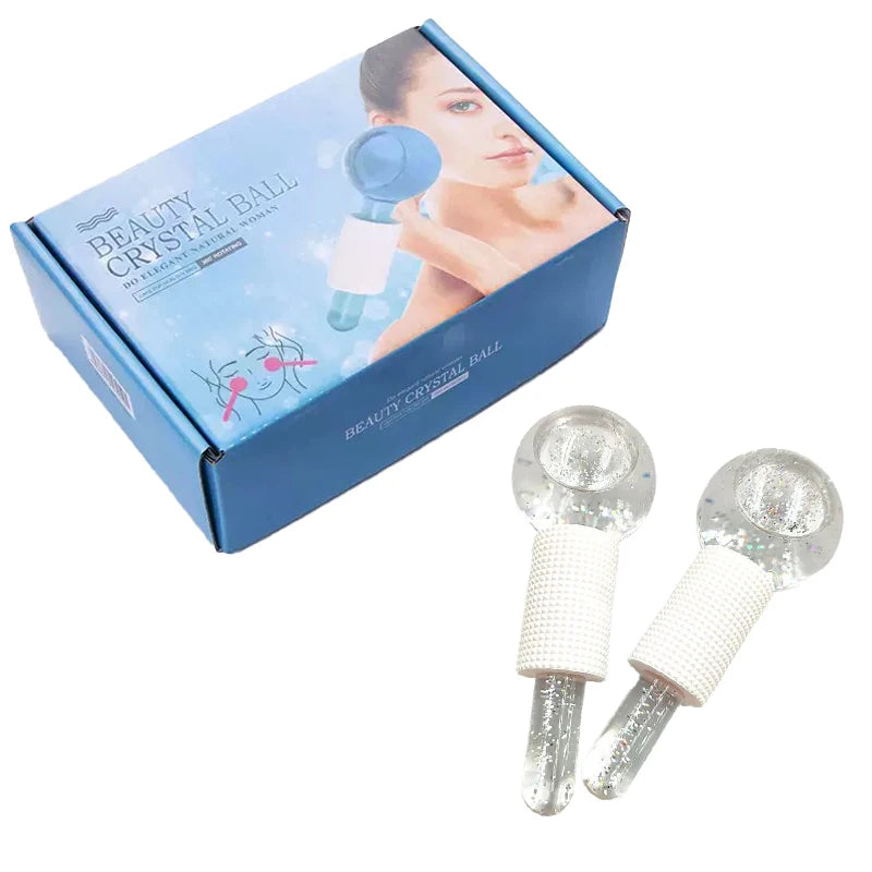 2PCS Ice Roller Balls – Cryo Facial Cooling Globes for Puffiness, Tightening & Glow