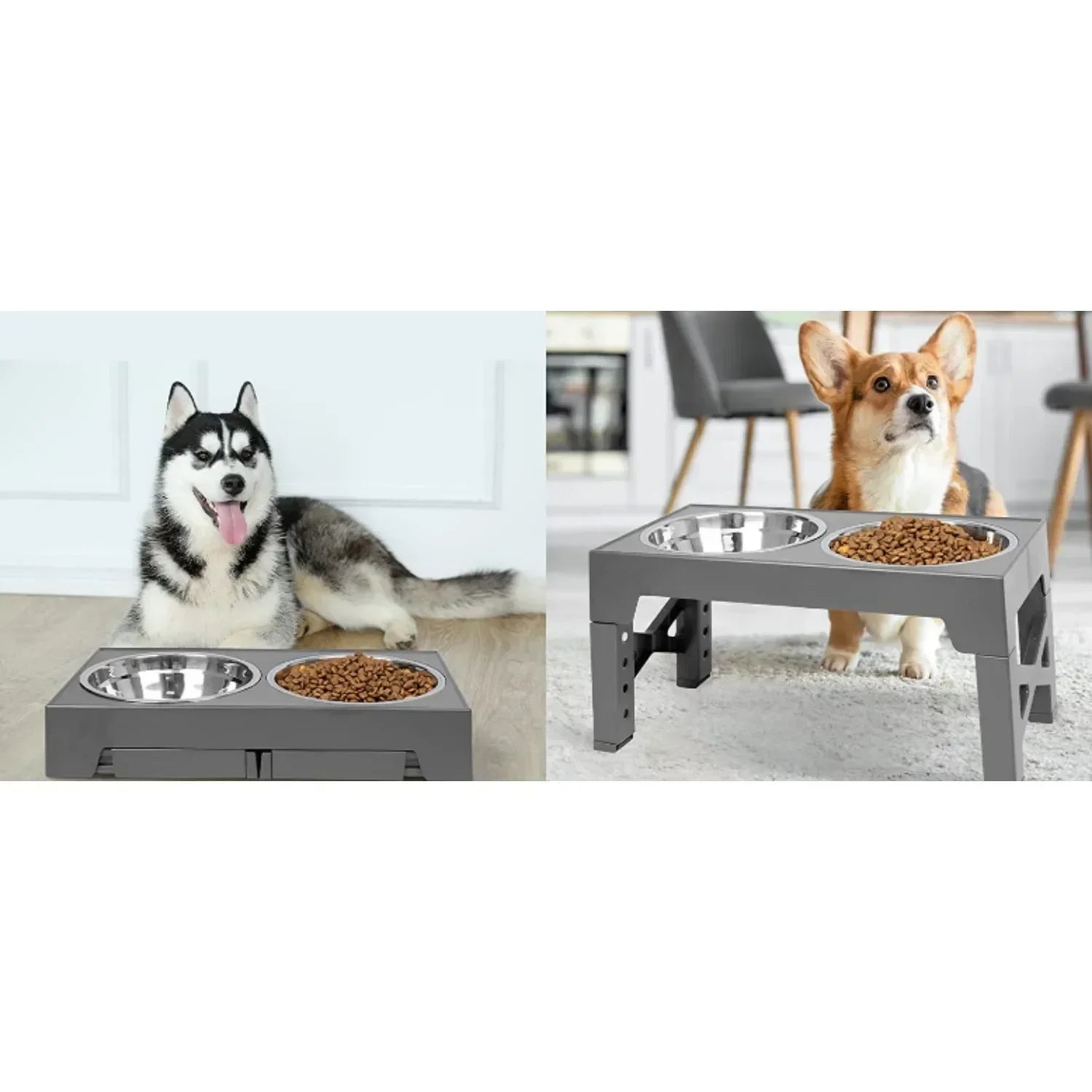 Elevated Adjustable Raised Pet Bowl Stand by Snagg A Feeder
