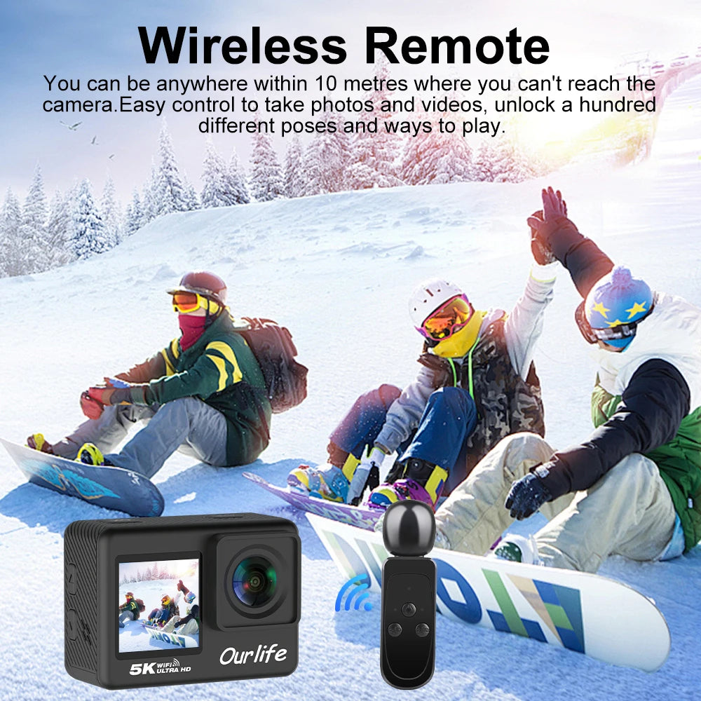 5K Action Camera – 30M Waterproof Sports Cam with Touch LCD by Snagg A Portable Camera