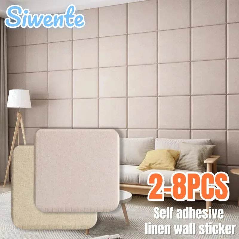 3D Self-Adhesive Linen Wall Panel Stickers - SnaggIt