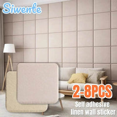 3D Self-Adhesive Linen Wall Panel Stickers - SnaggIt