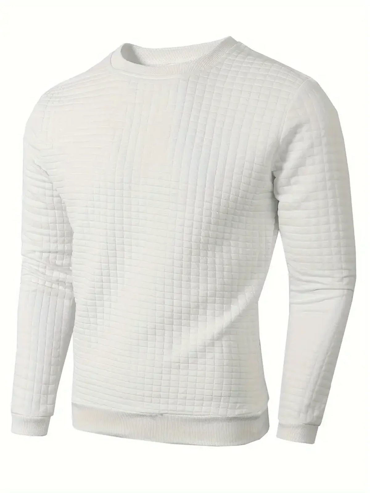Men’s Jacquard Check Pullover | Autumn/Spring Crew Neck Knitted Sweater