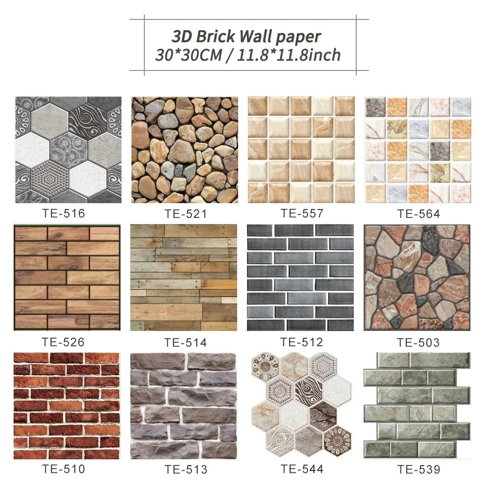 Imitation Brick & Cobblestone Wall Stickers by Snagg A Wall Sticker
