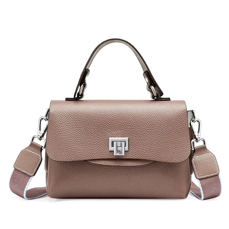Genuine Leather Envelope Top-Handle Bag – Simple Luxury Women's Shoulder & Small Crossbody Handbag