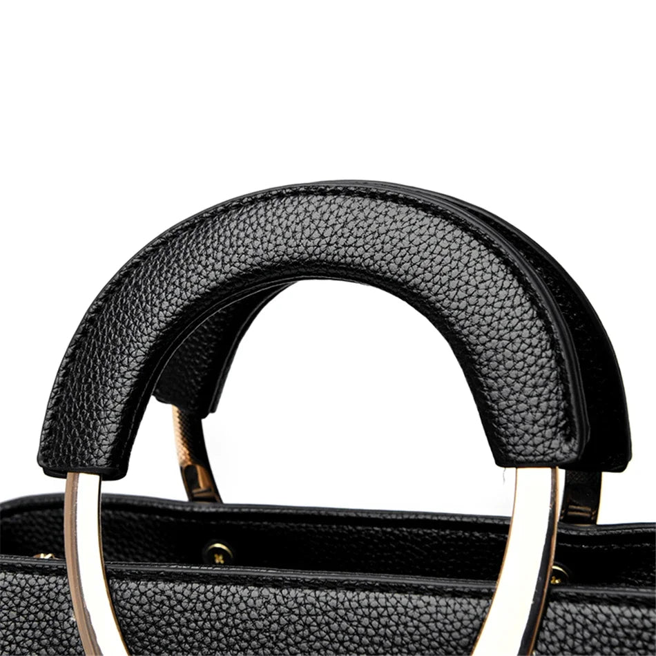 PU Leather Casual Tote Shoulder Bag