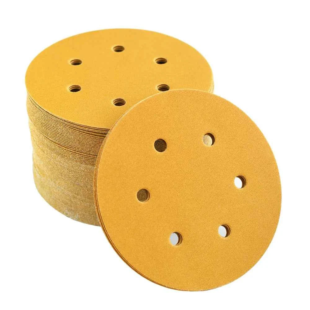 100pcs 6 Inch 6-Hole Sanding Discs 150mm | Hook & Loop Orbital Sander Sandpaper Woodworking Automotive