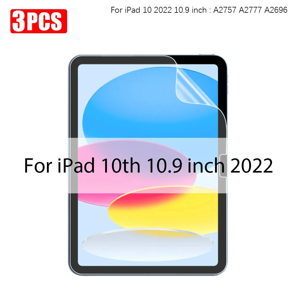 3 Pack Paper-Feel Screen Protector for iPad – Matte PET Writing & Drawing Film (No Glass)