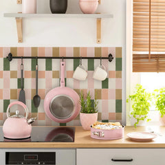 Retro Pink & Green Vinyl Tile Stickers by Snagg A Vinyl Sticker