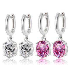 Oval Moissanite Drop Earrings