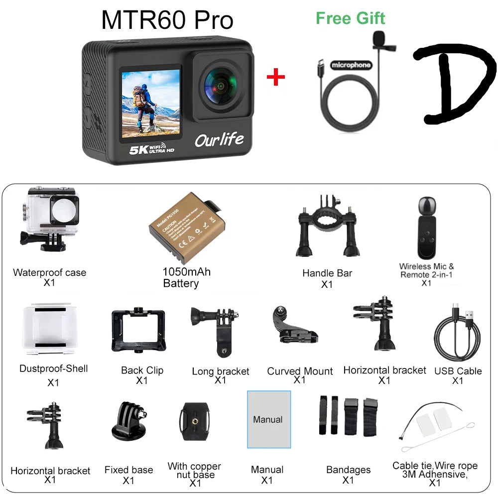 5K Action Camera – 30M Waterproof Sports Cam with Touch LCD by Snagg A Portable Camera