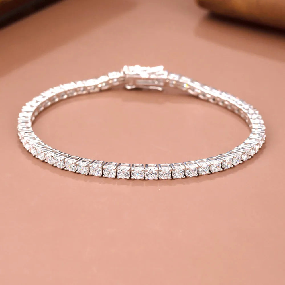 3mm / 4mm / 5mm D-Color Moissanite Tennis Bracelet - Bracelets