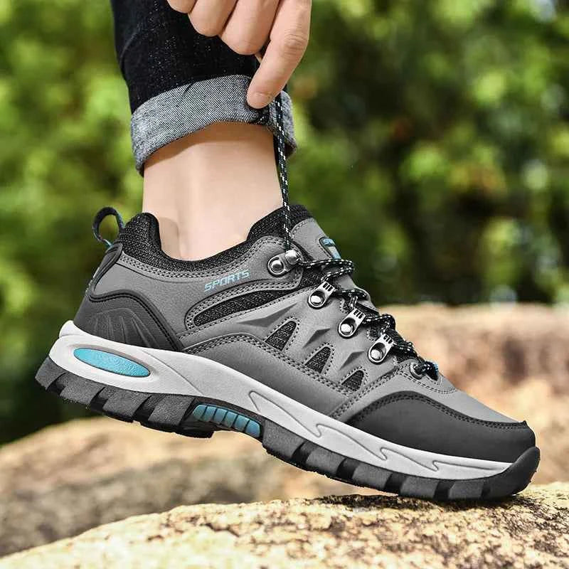 Unisex Leather Hiking Shoes – Autumn & Winter Trekking Shoes with EVA Insole & Rubber Sole