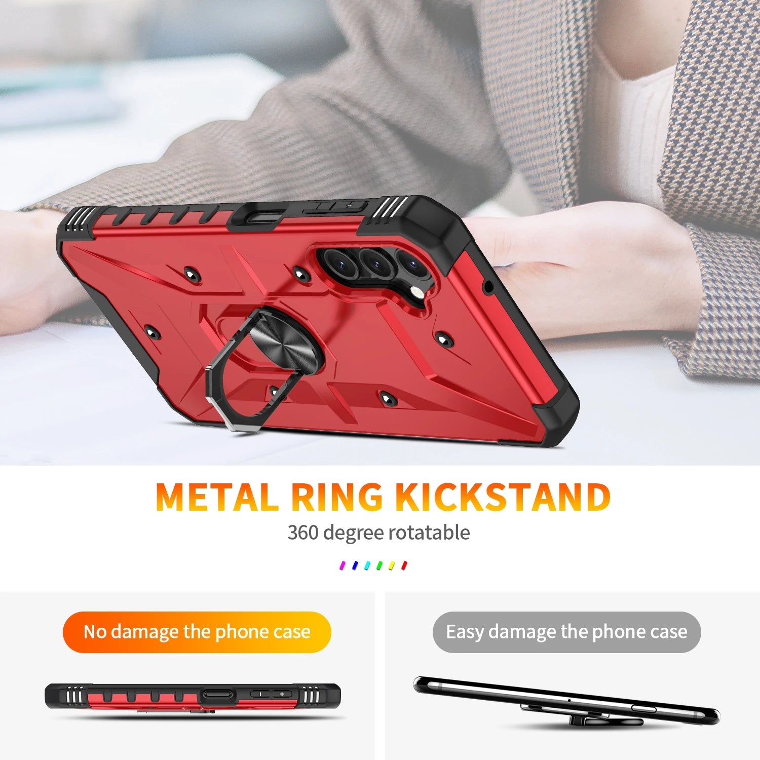 Shockproof Hard Armor Case – for Samsung Galaxy S22 Series - Red / s22 ultra - Phone Cases & Covers