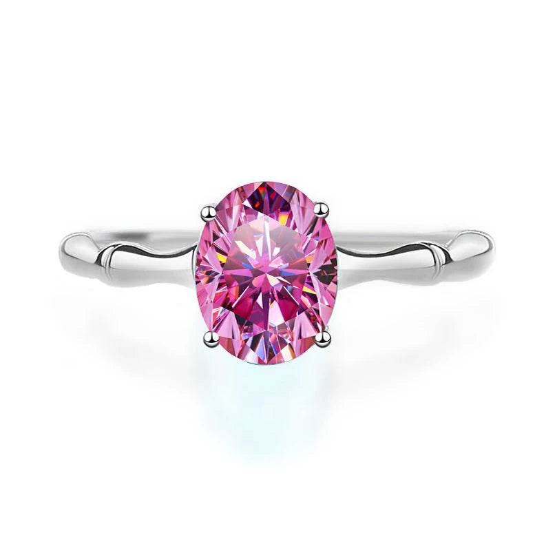 2ct Teal Oval Moissanite Bamboo Ring - SnaggIt