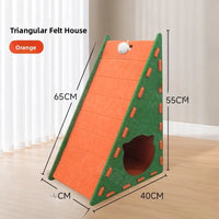 Vertical Felt Cat Scratcher & House by Snagg A Scratcher
