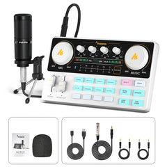 Sound Card & Microphone Set – Audio Interface with Condenser Mic for Live Streaming & Recording by Snagg An Audio Mixer