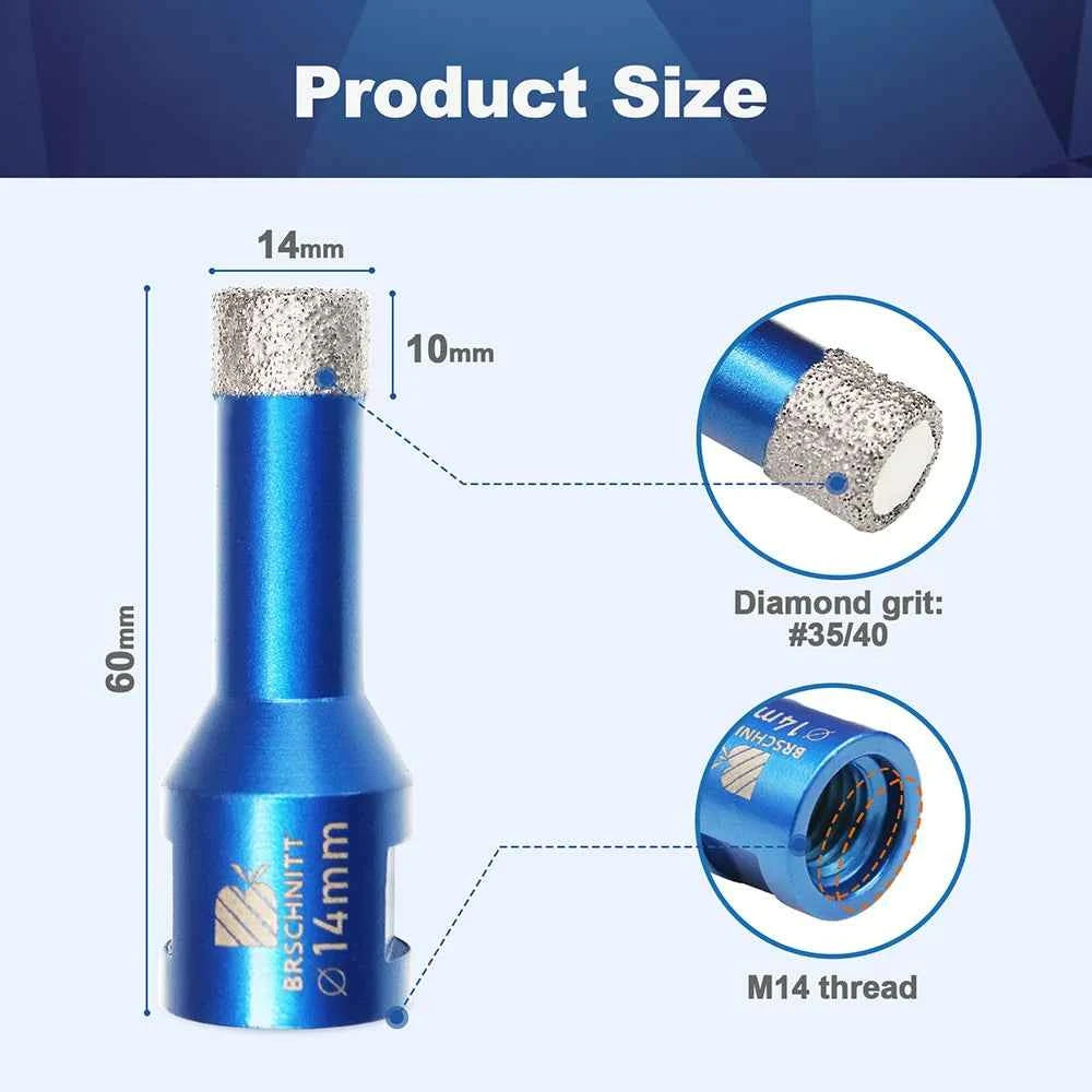 Vacuum Brazed Diamond Core Drill Bit & Heavy Duty Hole Saw for Granite, Porcelain, and Ceramic