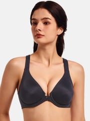 Front Closure Plunge Bra | Seamless Underwire Racerback Full Coverage