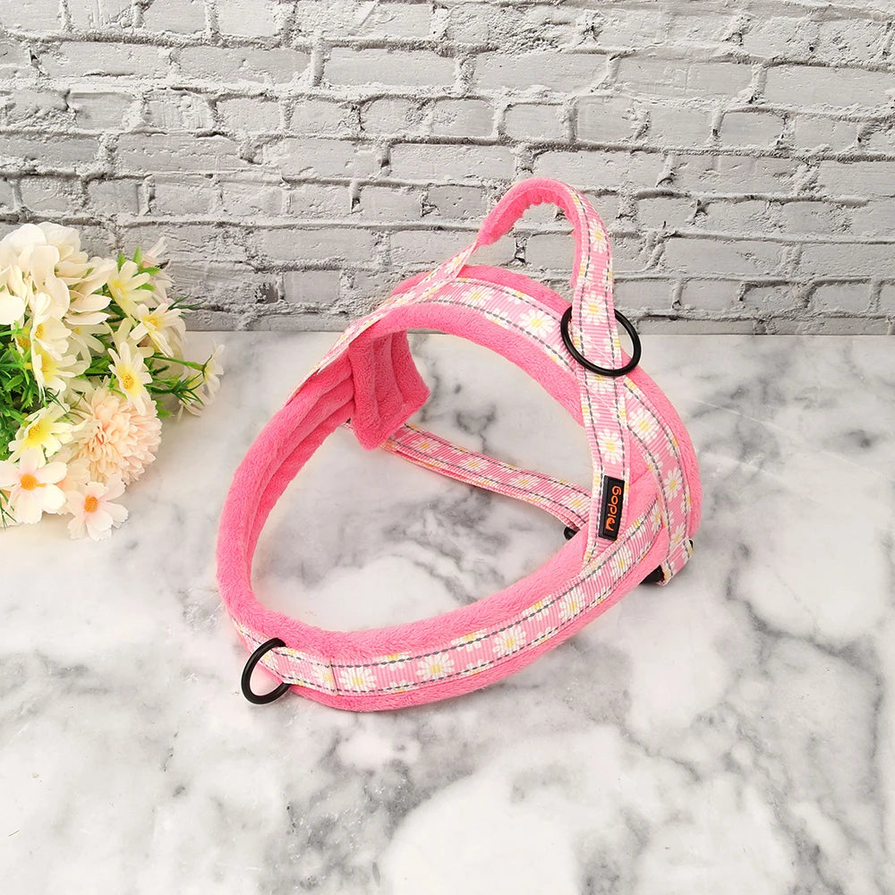 Floral Dog Harness – No Pull, Reflective & Warm by Snagg A Harness