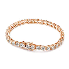 D Color VVS1 Moissanite Tennis Bracelet — 3mm / 4mm Stones - All / Rose Gold / 14cm - Bracelets