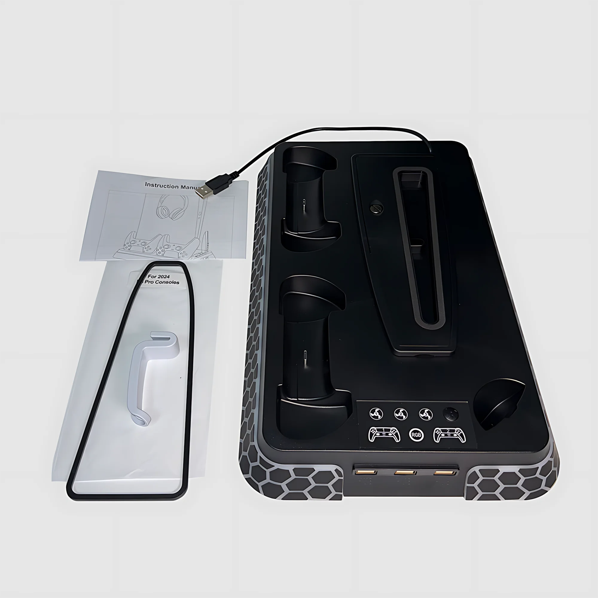 RGB Cooling Station for PS5 Includes Controller Charging Dock and Console Organizer Stand by Snagg A PS Stand